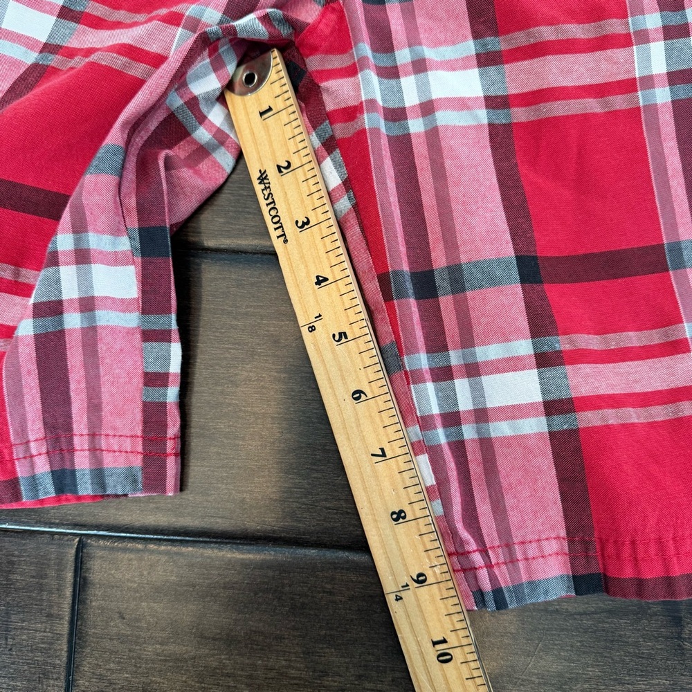 💜3/$15 Seven Souls Red & Black Plaid Flat Front Bermuda Shorts Boys 7 - Picture 7 of 8